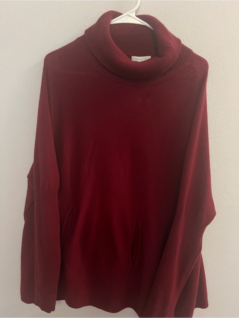 Garnet Hill Cashmere/Wool turtleneck tunic with pockets
